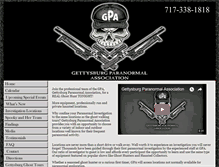 Tablet Screenshot of gettysburgparanormalinvestigations.com